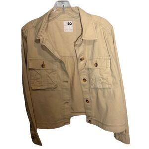 So Goods for Life Beige Button Up Jacket Size Large